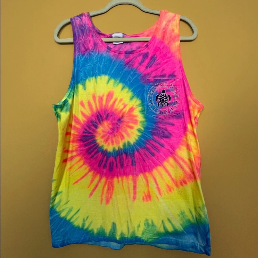Vintage 90s Tie Dye Florida Beach Tank Top M